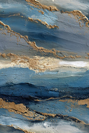 Deep Blue and Golden Look Abstract Brushstroke Wallpaper design