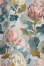 Cream and Multicolor Large Floral Wallpaper design