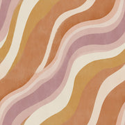 Retro Peach and Pink Wavy Line Wallpaper design