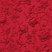 Rich Crimson Embossed Rose Floral Wallpaper design