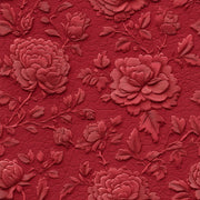Rich Burgundy Embossed Floral Wallpaper design