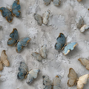 Textured Gray and Blue Butterfly Wallpaper design