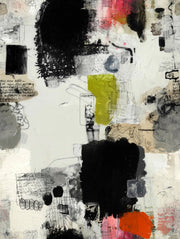 Cream and Black Abstract Mid-Century Vibe Wallpaper design