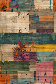Rustic Multicolor Abstract Timber Wallpaper design