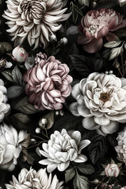Dark Elegance Large Floral Blossom Wallpaper design