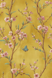 Sunny Yellow Cherry Blossom Wallpaper design