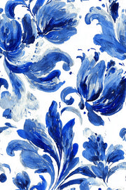 Cobalt Blue Tulip Floral Wallpaper design