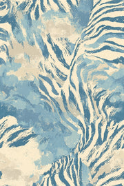 Sky Blue Zebra Print Wallpaper design