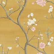 Golden Look Chinoiserie Cherry Blossom Wallpaper design