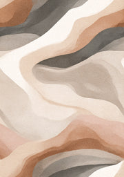 Earthy Beige and Tan Abstract Waves Wallpaper design