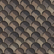 Earthy Taupe Scallop Geometric Wallpaper design