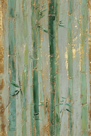Pale Sage Green Bamboo Stripe Wallpaper design