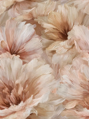 Blush Beige Oversized Floral Wallpaper design