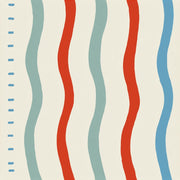 Cream Multicolor Wavy Stripe Kids Wallpaper design