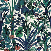 Cream and Green Bold Botanical Wallpaper design