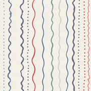 White Multicolor Wavy Stripe Kids Wallpaper design