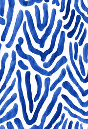 Cobalt Blue Abstract Wave Pattern Wallpaper design