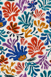 Vibrant Multicolor Tropical Floral Pattern Wallpaper design