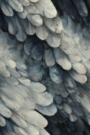 Slate Blue Abstract Feather Wall Mural design