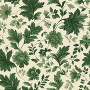 Cream and Green Botanical Leaf Wallpaper design