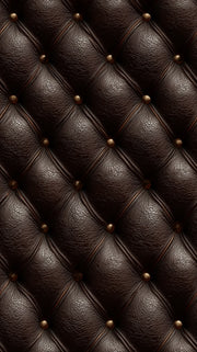 Rich Chocolate Brown Quilted Leather Wallpaper design