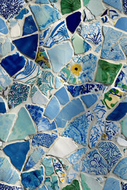 Vibrant Blue Abstract Mosaic Wallpaper design
