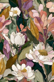 Vibrant Dark Green Floral Wallpaper design