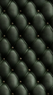 Emerald Green Quilted Leather Look Wallpaper design