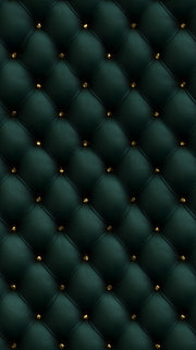 Emerald Green 3D Quilted Leather Texture Wallpaper design