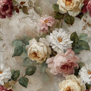 Vintage Beige Rose Floral Wallpaper design
