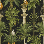 Dark Vintage Monkey Palm Tree Wallpaper design