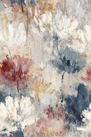 Neutral Blue Abstract Floral Brushstroke Wallpaper design