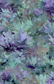 Lush Purple and Green Large Floral Wallpaper design