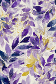 Vibrant Purple and Yellow Leaf Botanical Wallpaper design