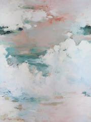 Soft Blue and Cream Cloudscape Wallpaper design