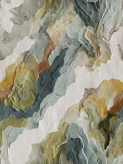 Earthy Green Abstract Brushstroke Wallpaper design