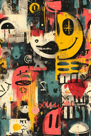 Vibrant Multicolor Abstract Graffiti Wallpaper design
