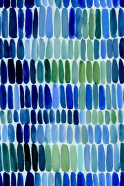 Vibrant Blue and Green Abstract Brushstroke Wallpaper design