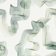 White and Green Abstract Flow Wallpaper design