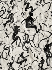 Monochrome Abstract Brushstroke Pattern Wallpaper design