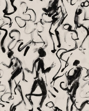 White and Black Abstract Figure Pattern Wallpaper design