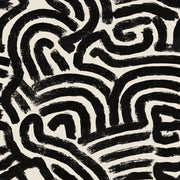 Black and Beige Abstract Maze Pattern Wallpaper design