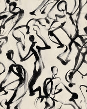 White and Black Abstract Brushstroke Wallpaper design