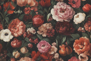 Deep Floral Peony Bouquet Wall Mural design