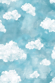 Bright Blue Sky Cloud Pattern Wallpaper design