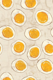 Beige and Orange Egg Pattern Wallpaper design