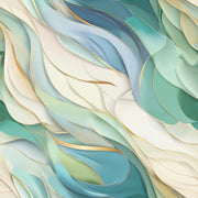 Cream and Aqua Abstract Flow Wallpaper design
