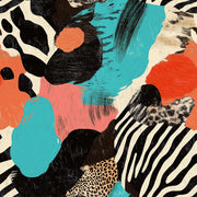 Vibrant Turquoise Abstract Zebra Wallpaper design