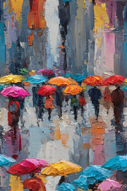 Multicolor Abstract Umbrella Art Wallpaper design