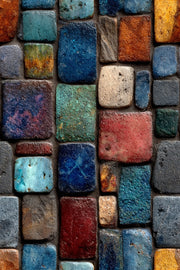 Colorful Textured Brick Pattern Wallpaper design